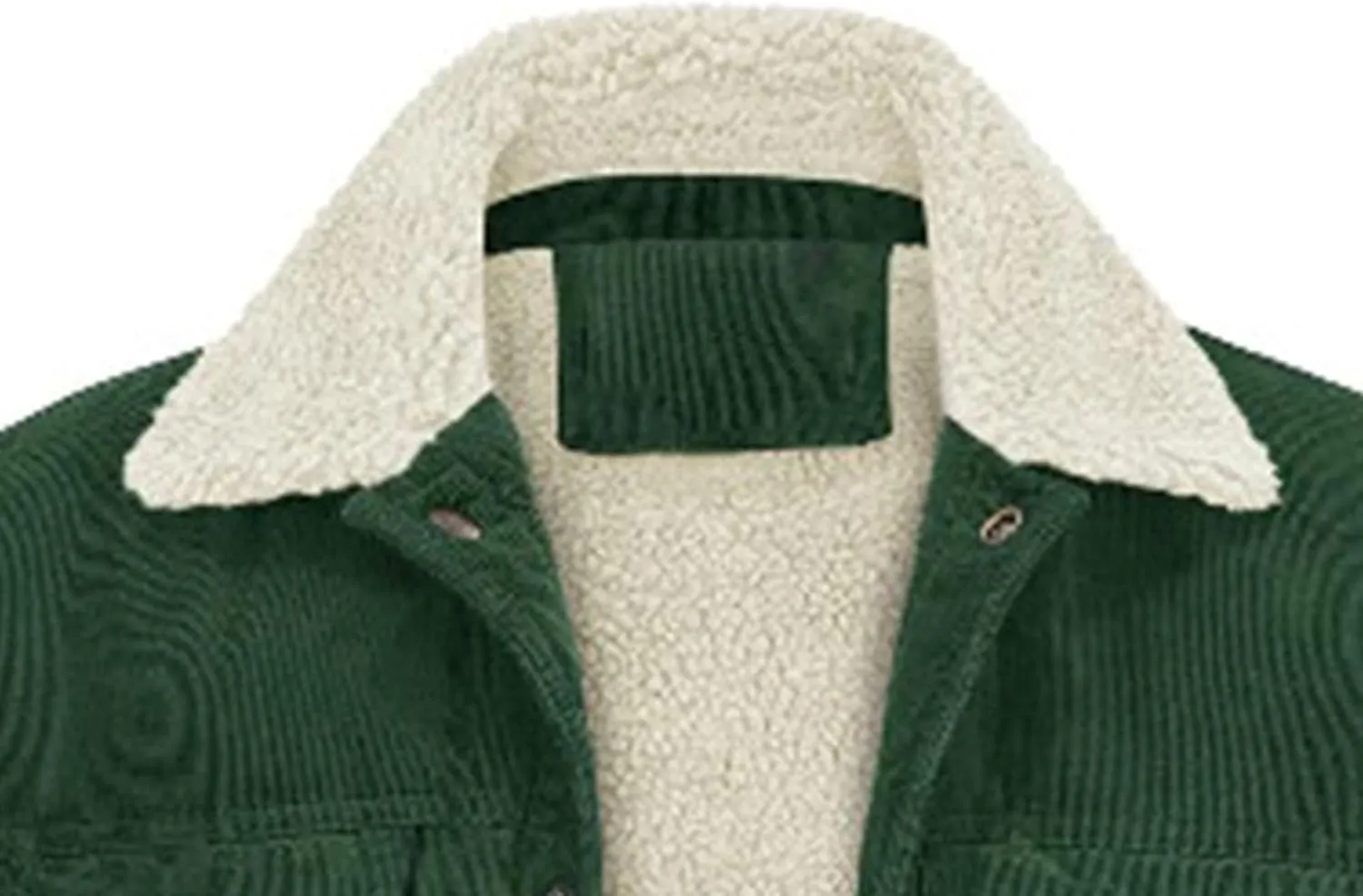 JEsilunmaMY Men's Button Down Corduroy Jacket Long Sleeve Sherpa Lined Trucker Jacket Casual Cotton Cargo Warm Winter Jacket