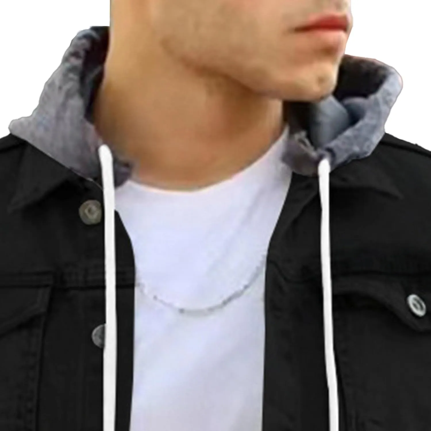 JEsilunmaMY Men's Button Down Hoodie Casual Jackets Long Sleeve Slim Fit Baseball Coat Solid Color Cotton Sport Jacket