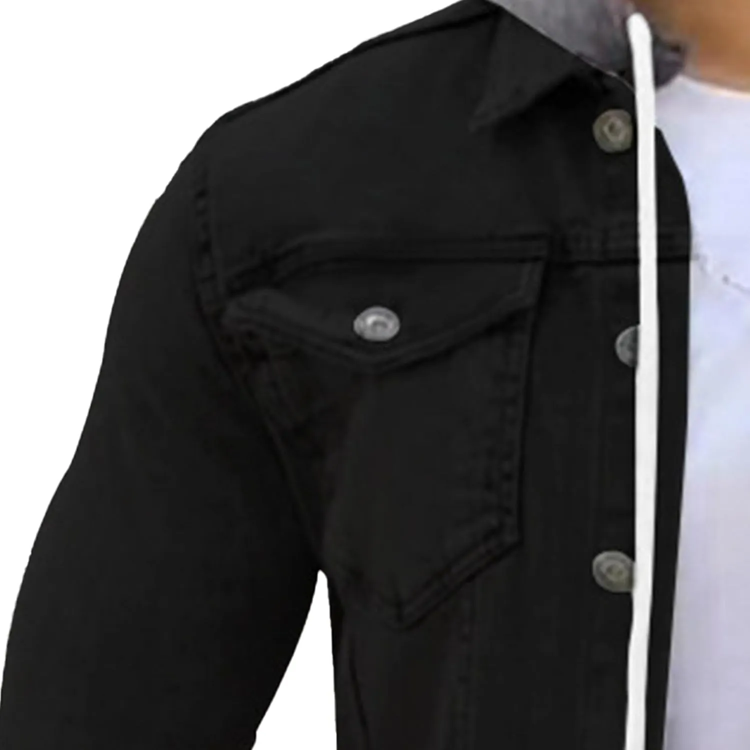 JEsilunmaMY Men's Button Down Hoodie Casual Jackets Long Sleeve Slim Fit Baseball Coat Solid Color Cotton Sport Jacket