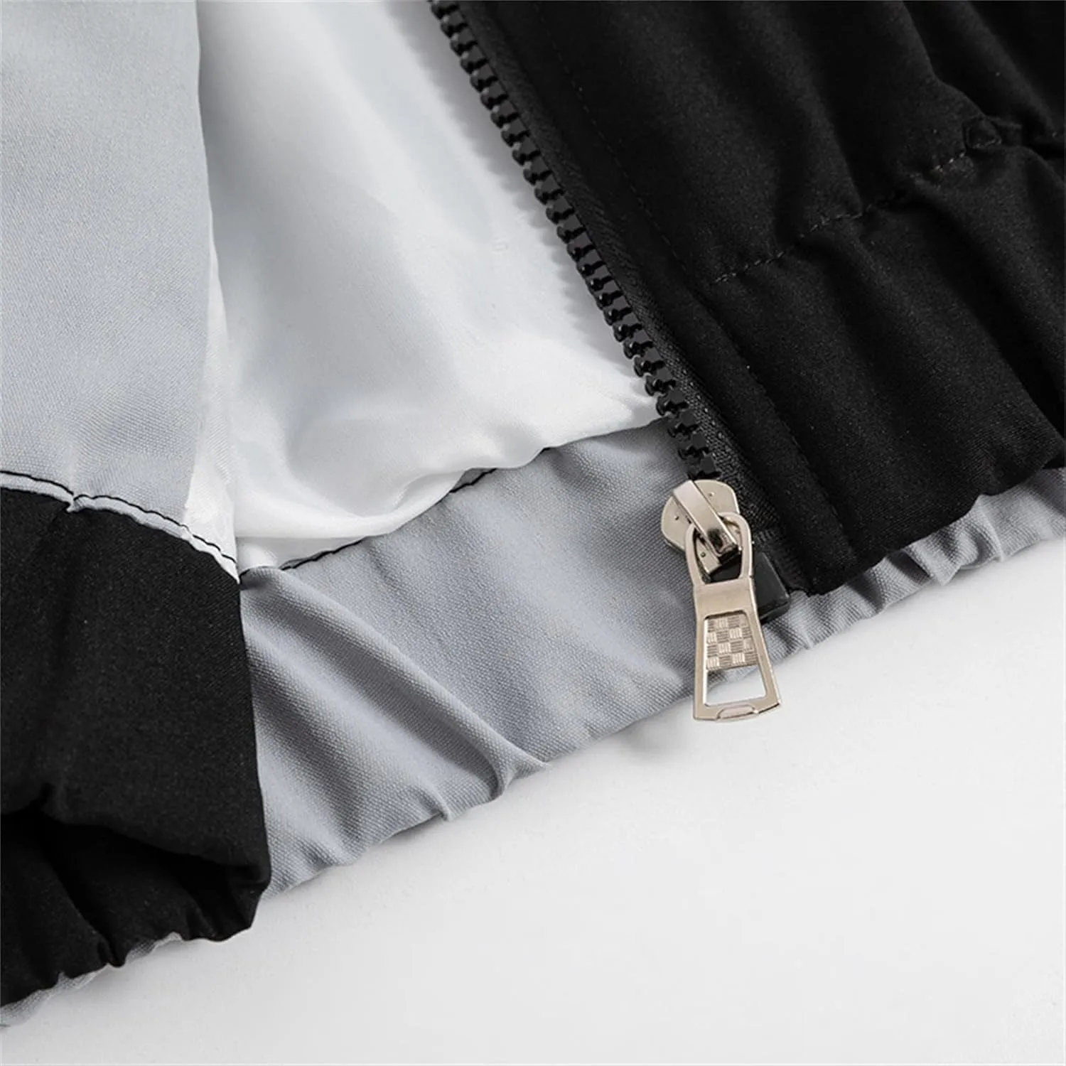 JEsilunmaMY Men's Color Block Casual Bomber Jacket Long Sleeve Lightweight Hooded Sportswear Zip Up Winter Warm Windbreaker