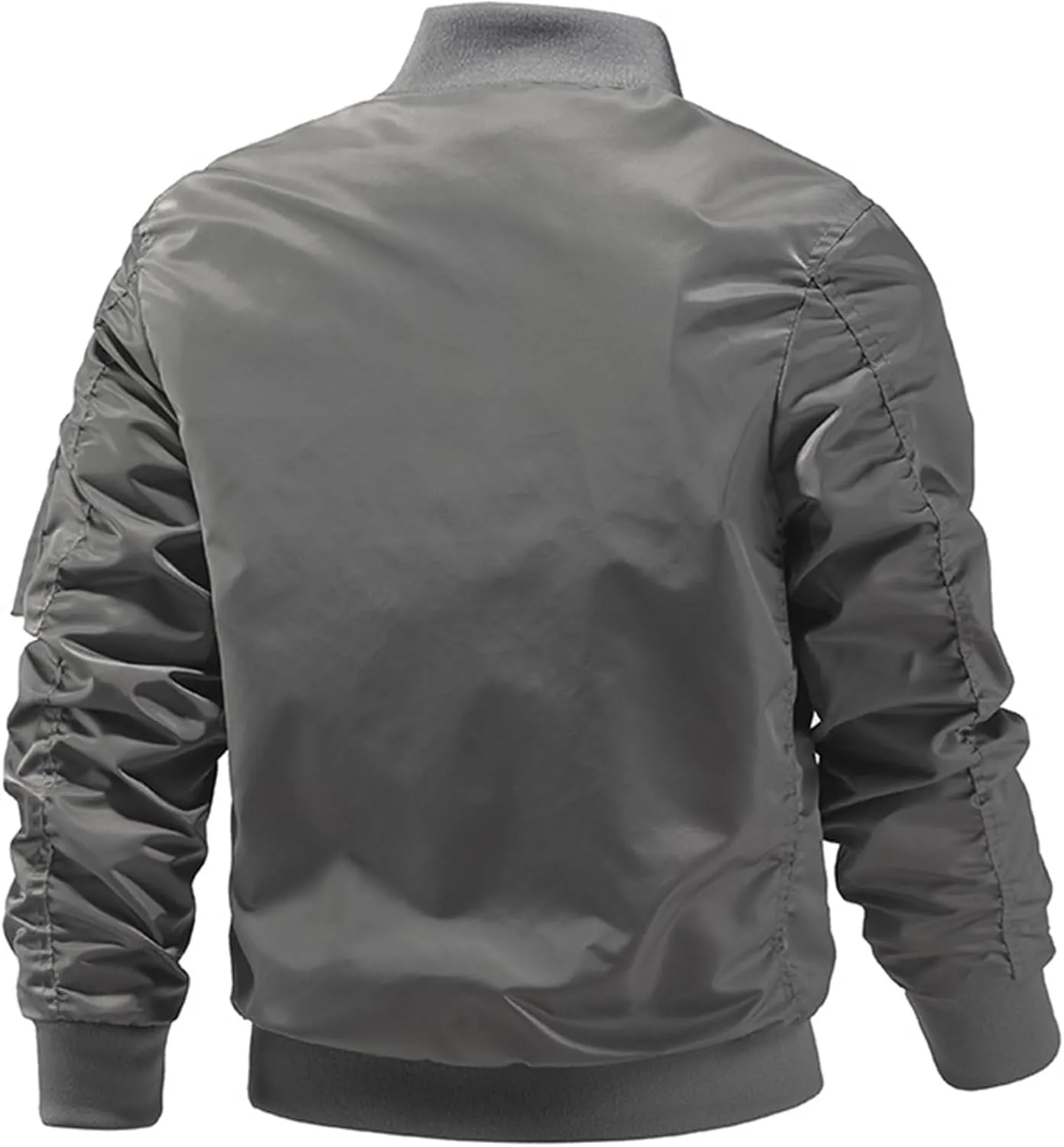 JEsilunmaMY Men's Lightweight Casual Bomber Jacket Fall Winter Warm Windbreaker Baseball Jacket Full Zip Casual Padded Coats