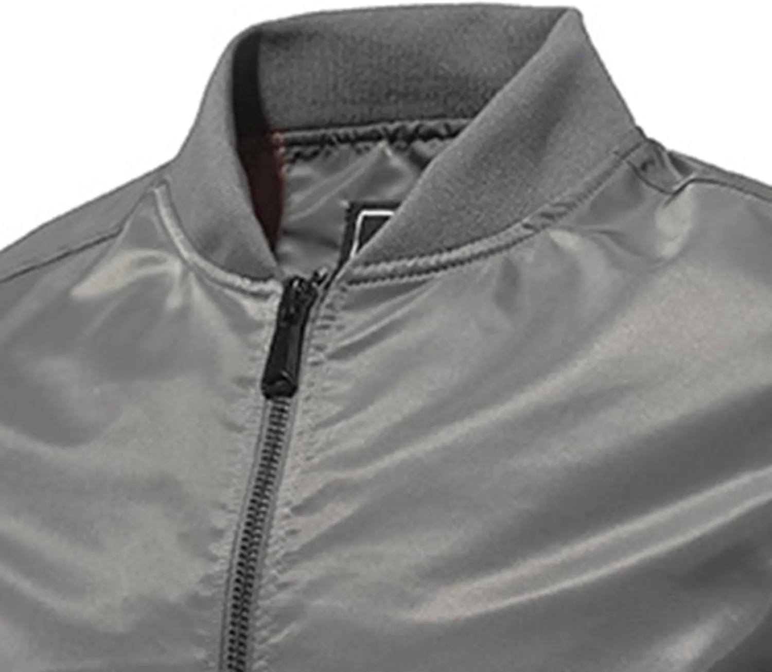 JEsilunmaMY Men's Lightweight Casual Bomber Jacket Fall Winter Warm Windbreaker Baseball Jacket Full Zip Casual Padded Coats