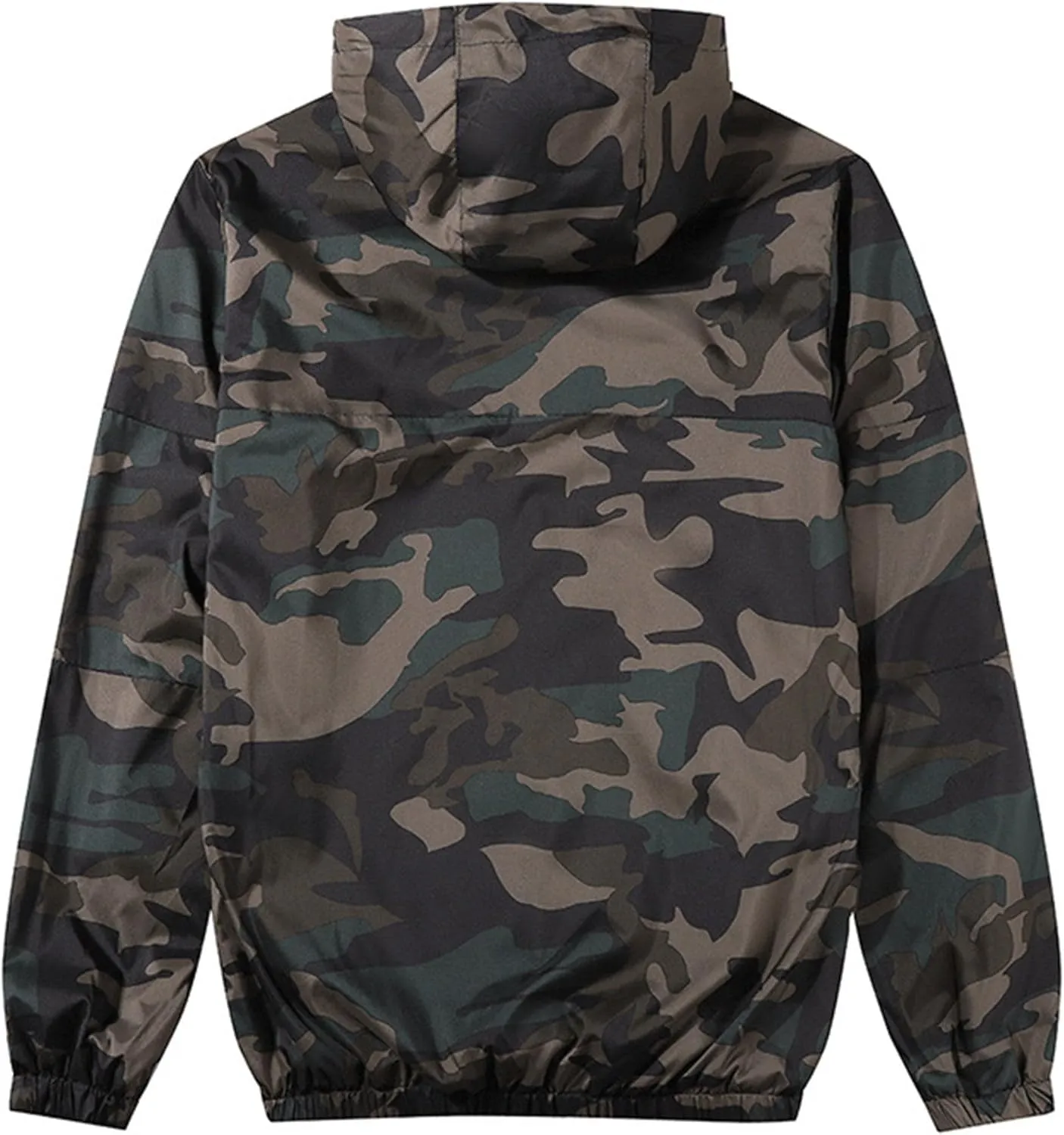 JEsilunmaMY Men's Lightweight Mesh Lined Sportwear Long Sleeve Zip Up Bomber Jackets Casual Outdoor Hooded Sweatshirt