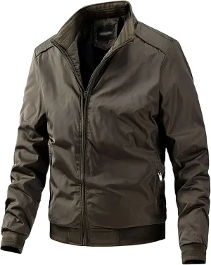 JEsilunmaMY Men's Outdoor Cotton Bomber Jacket Full Zip Windproof Windbreaker Military Jackets Warm Winter Padded Coats