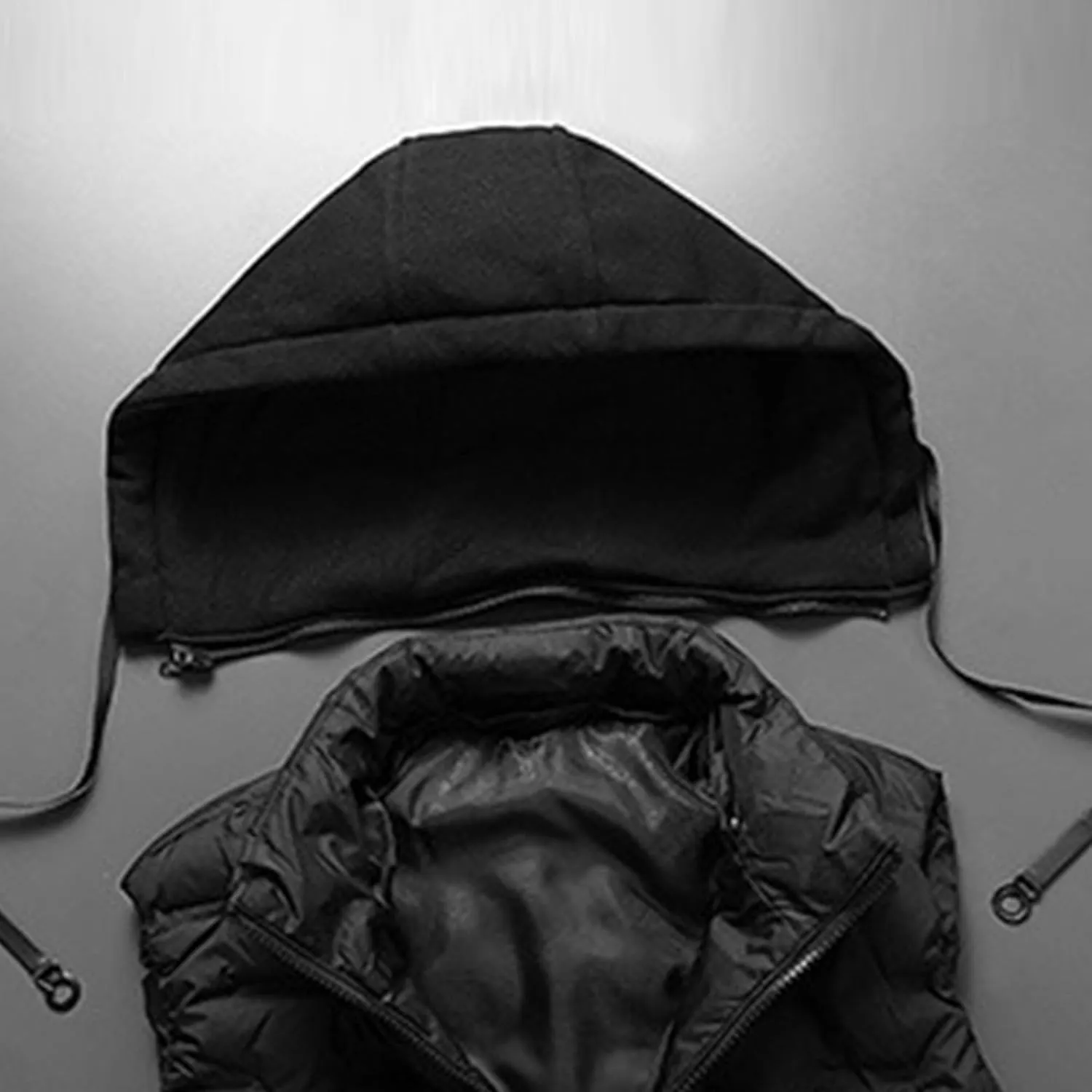 JEsilunmaMY Men's Quilted Puffer Vest with Detachable Hood Sleeveless Warm Winter Down Vest Casual Knit Padded Vest Coats
