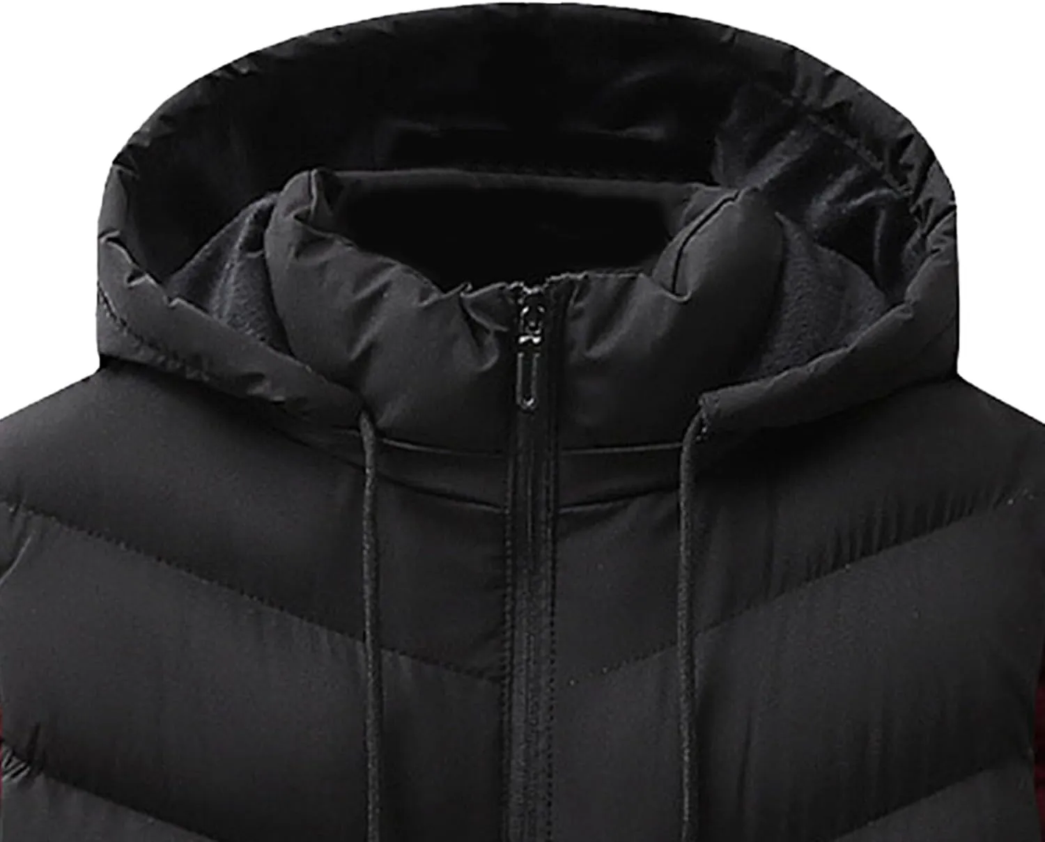 JEsilunmaMY Men's Quilted Warm Winter Puffer Vest Sleeveless Casual Padded Vest with Hood Fashion Cotton Down Vest Jacket