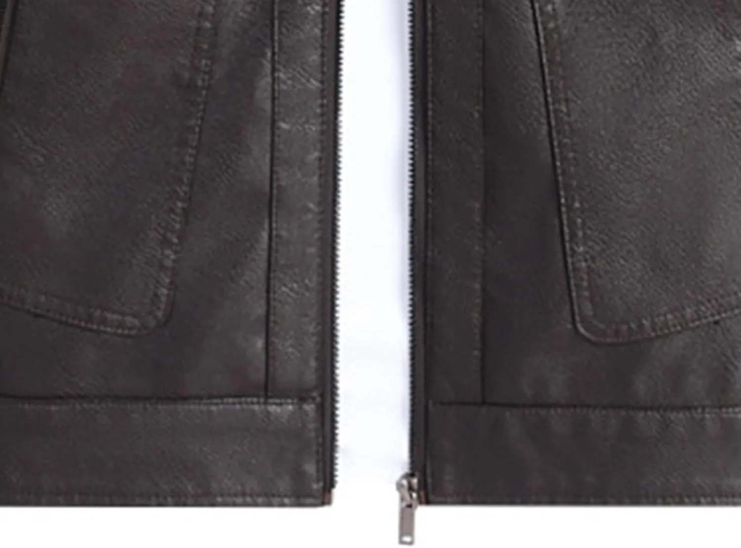 JEsilunmaMY Men's Slim Fit Leather Biker Coats Long Sleeve Zip Up Lapel Leather Jacket Lightweight Motorcycle Bomber Coat