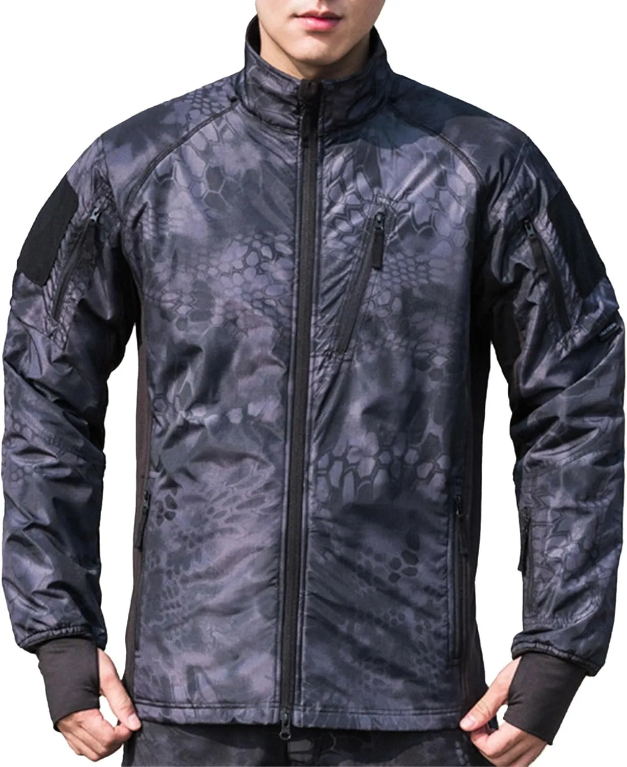 JEsilunmaMY Mens Stand Colllar Outdoor Hiking Jacket Lightweight Raincoat Waterproof Rain Coat Windproof Mountain Windbreaker