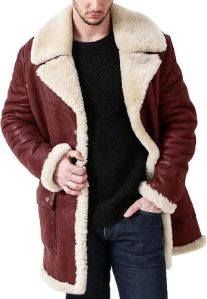 JEsilunmaMY Men's Thicken Cardigan Sherpa Overcoat Fur Collar Warm Winter Bomber Jacket Fuzzy Fleece Padded Parka Jackets