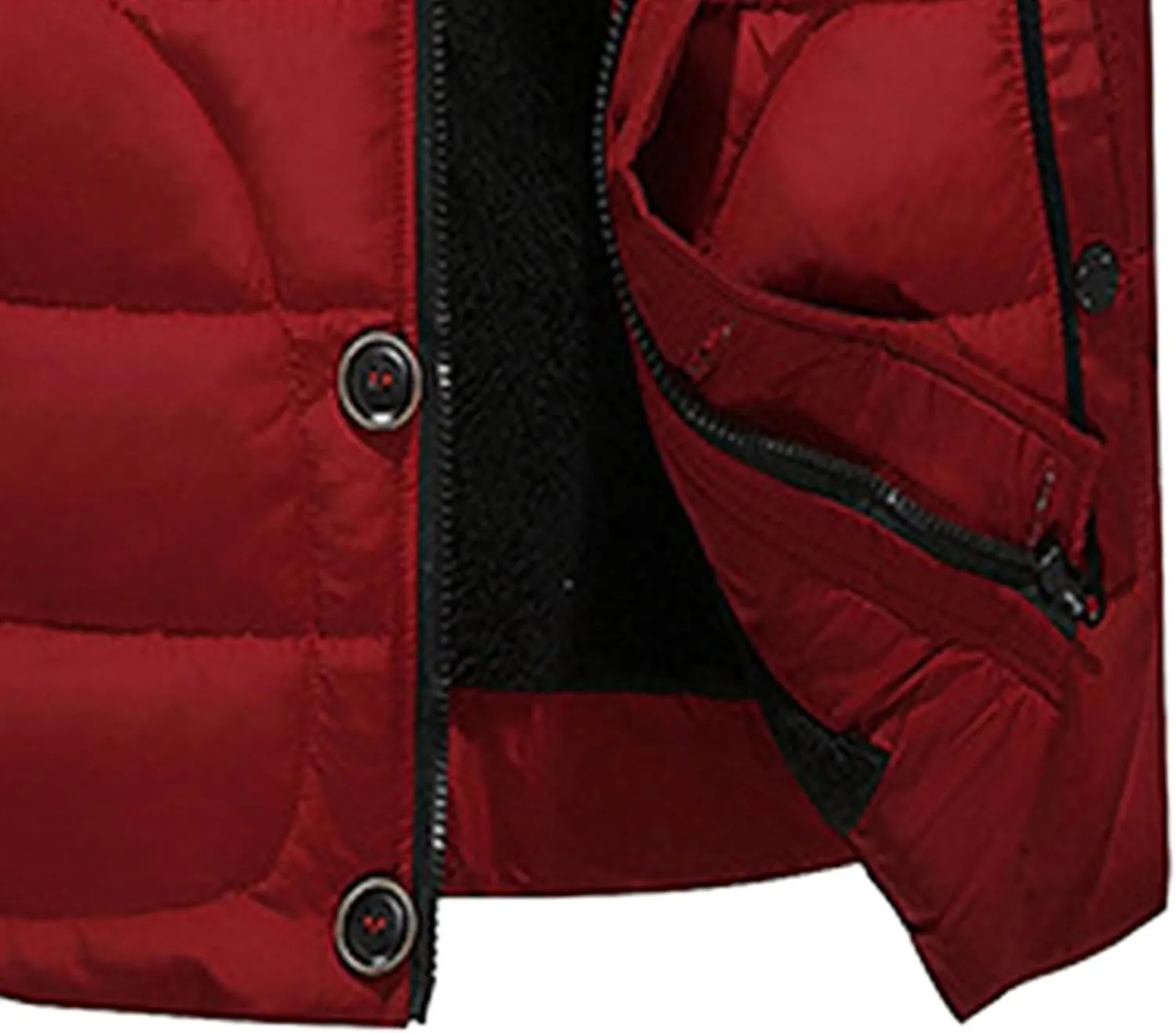 JEsilunmaMY Men's Winter Coats with Detachable Fur Hood Fleece Lined Parka Casual Puffer Jacket Thicken Windproof Down Coat