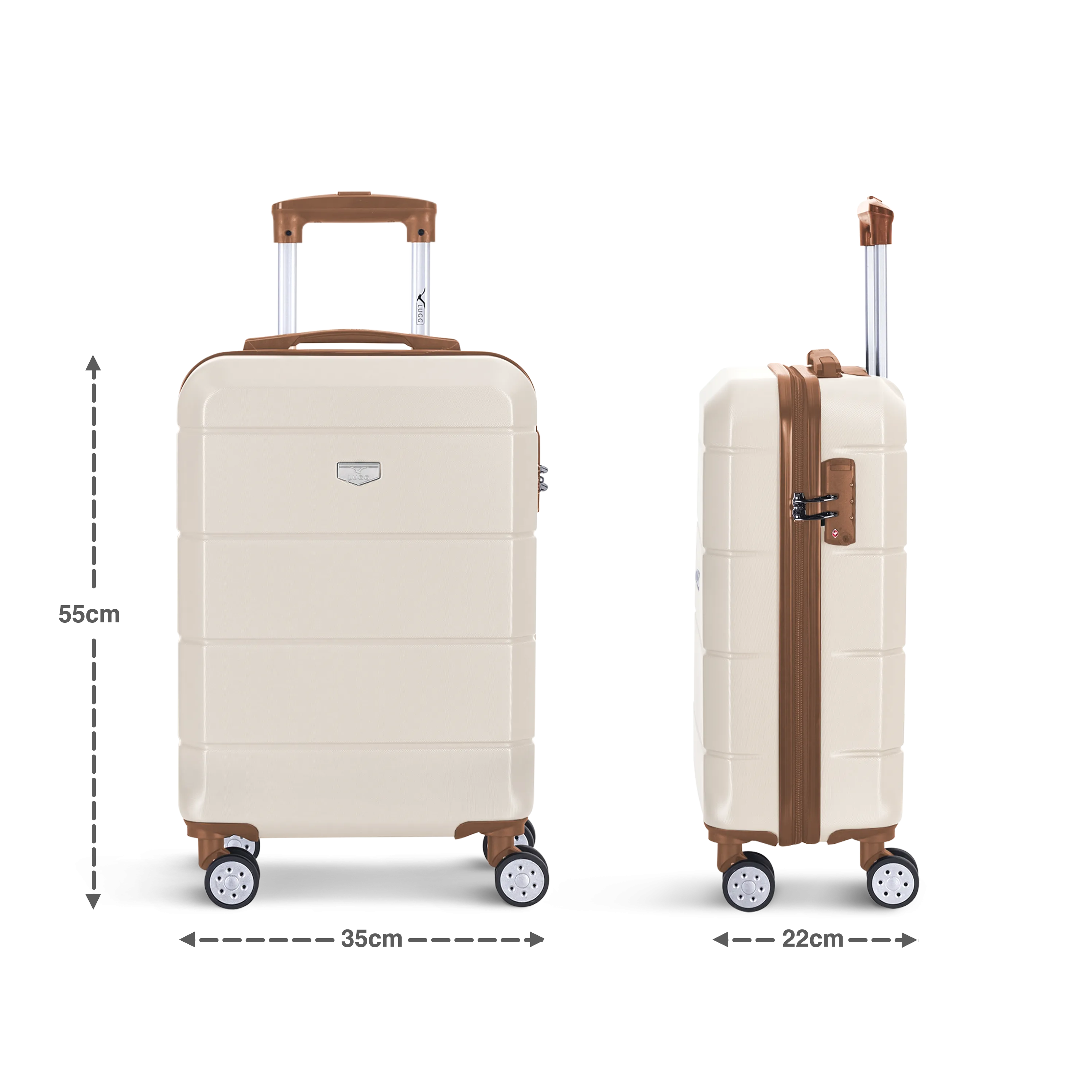 Jetset 20" Cabin Suitcase in Cream & Brown