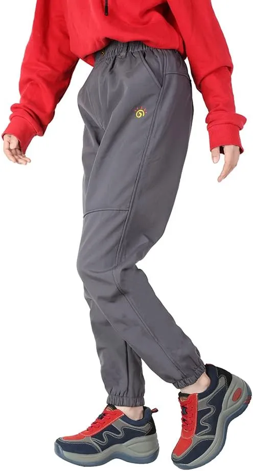 Jingle Bongala Kids Youth Waterproof Hiking Pants Fleece Lined Elastic Waist for Boys Girls Snow Pants Insulated