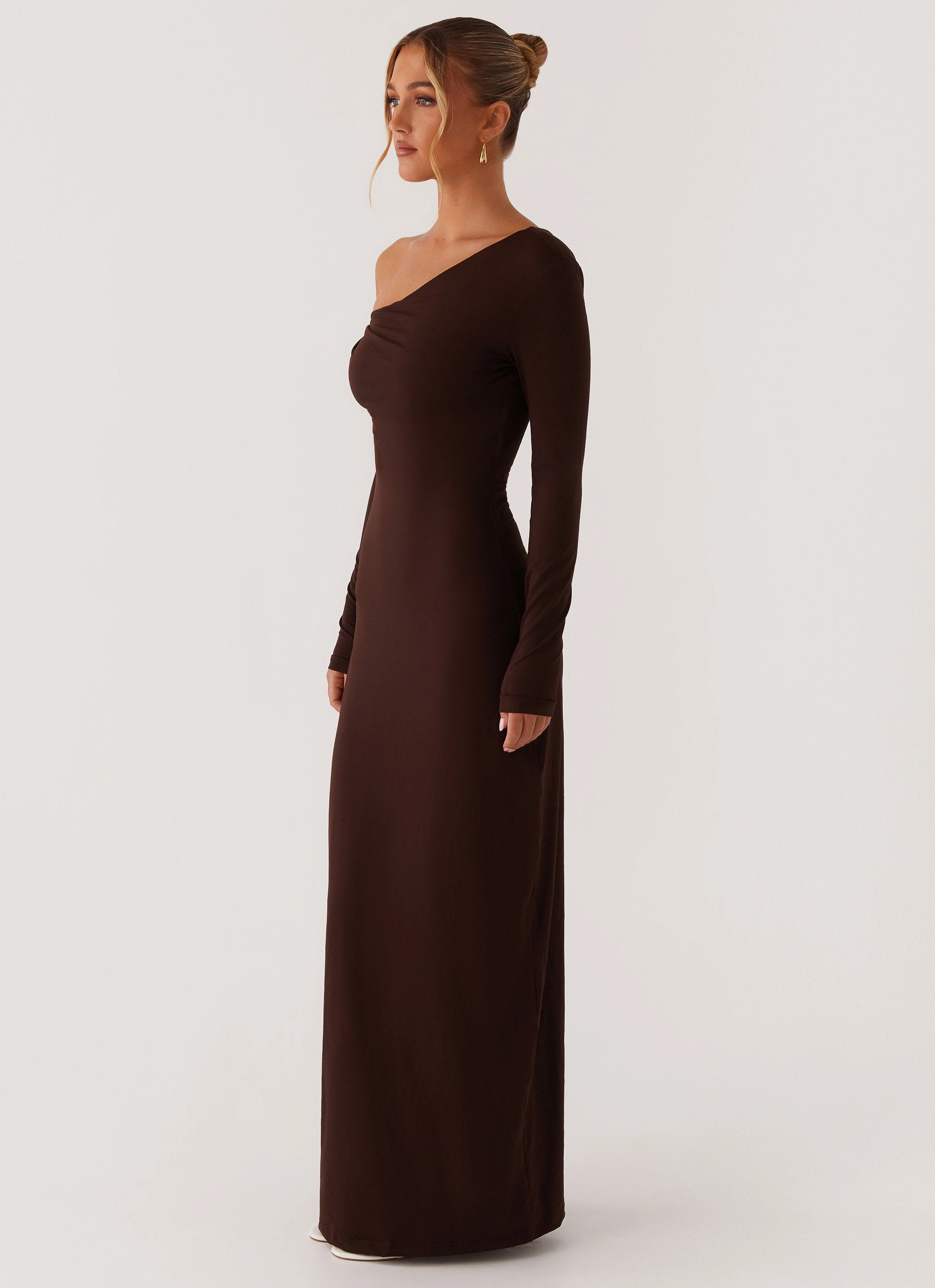 Classic Fit Rose Soft Jordana Twist Maxi Dress - Brown