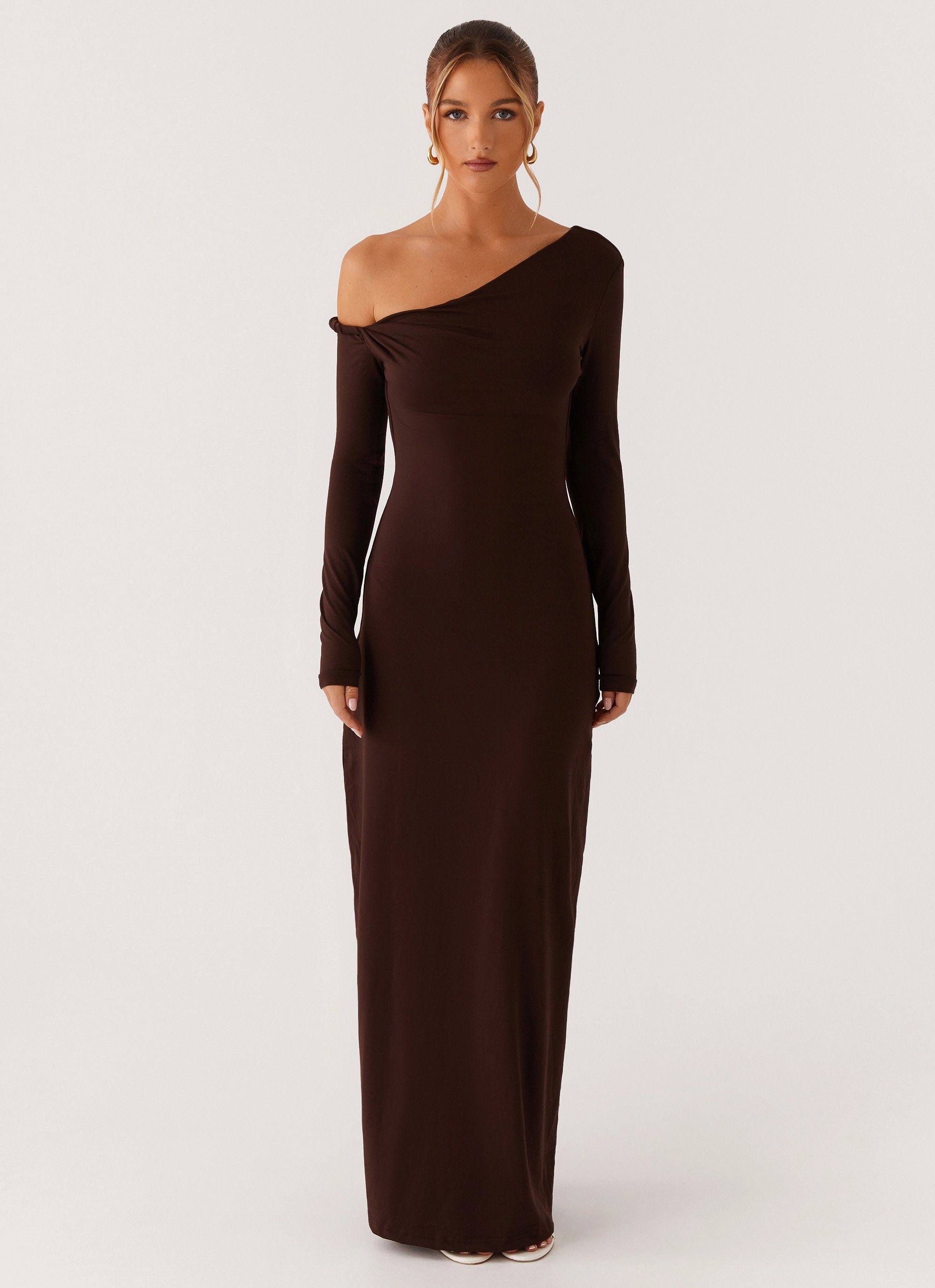 Jordana Twist Maxi Dress - Brown Natural Form WrinkleResistantFinish