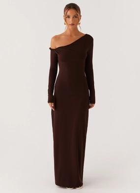 Jordana Twist Maxi Dress - Brown Natural Form WrinkleResistantFinish