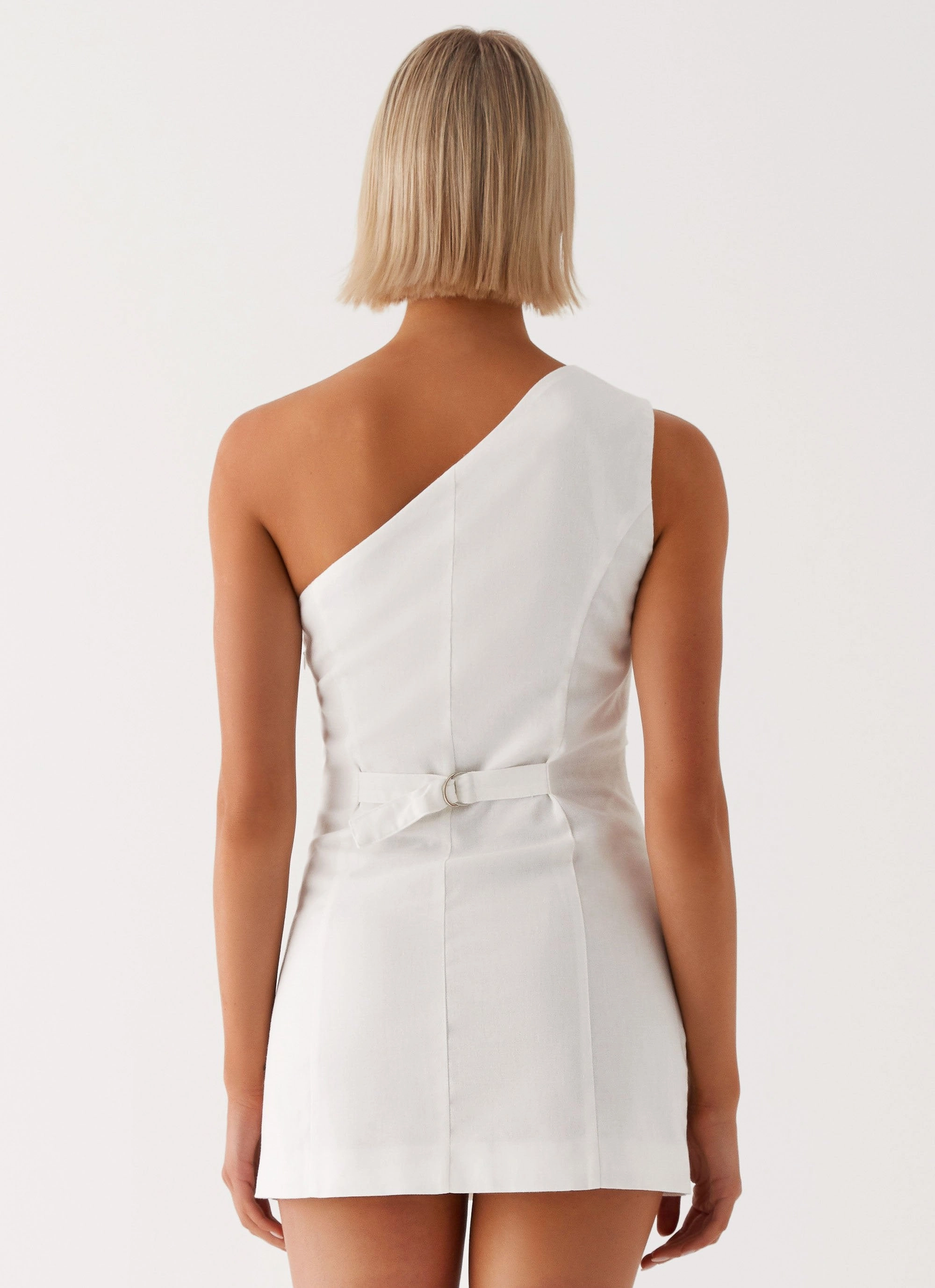 Formed Look Jordy Linen Mini Dress - White