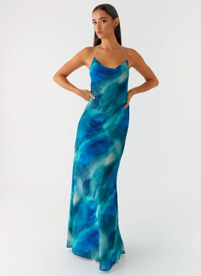 Journey Maxi Dress - Blue Tie Dye Relaxed Wear