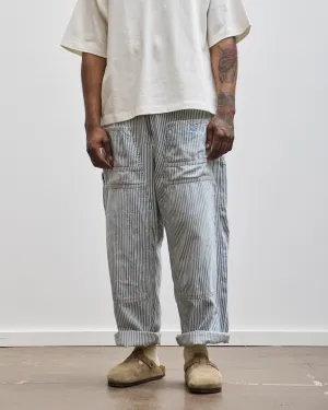 Kapital Unisex 10oz Zipper Wide Lumber Pants, Hickoree Stripe