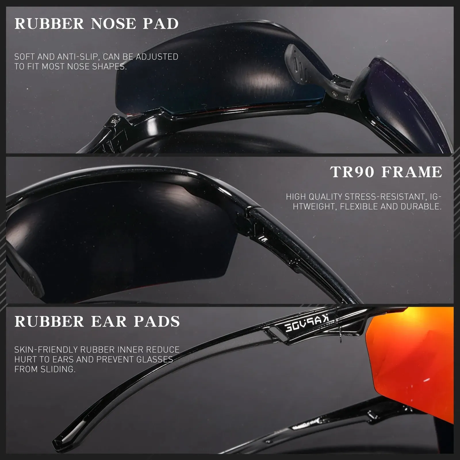 Kapvoe Cycling Glasses Sport Men's Sunglasses Bike Bicycle Eyewear Woman Outdoor MTB Polarized Glasses UV400 Goggles fishing