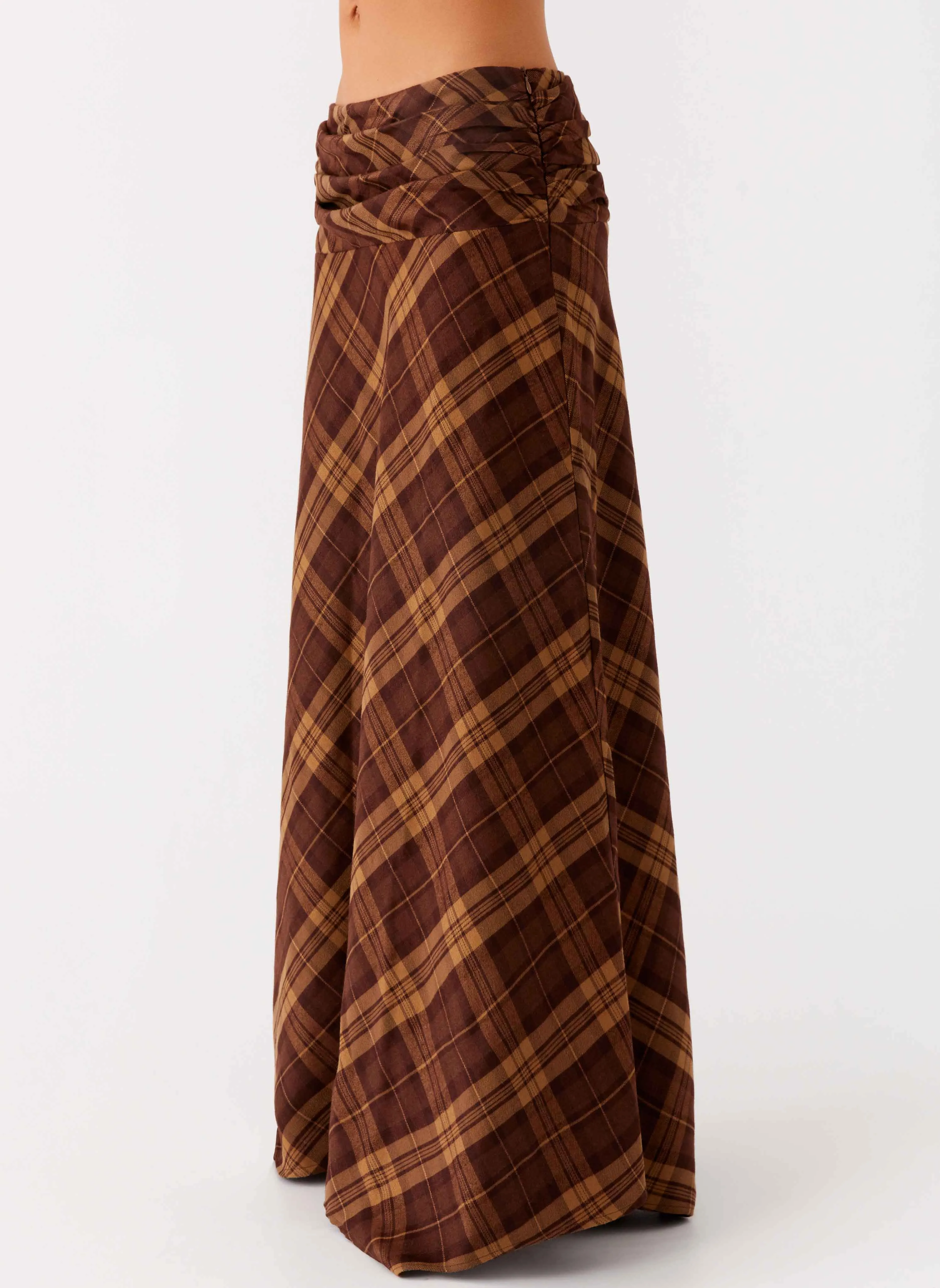 Karolina Maxi Skirt - Plaid Flow Look Chill Feel
