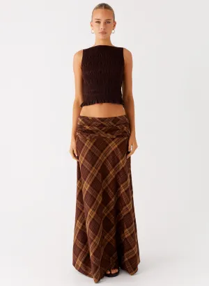 Karolina Maxi Skirt - Plaid Slip Resistant Waistband