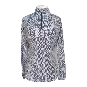 Kastel Long Sleeve 1/4 Zip in Black/White Geo - Women's 1X