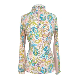 Kastel Long Sleeve 1/4 Zip in Festival Ikat - Women's 1X