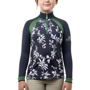 Kastel Raglan Long Sleeve in Navy Floral/Green - Children's Large