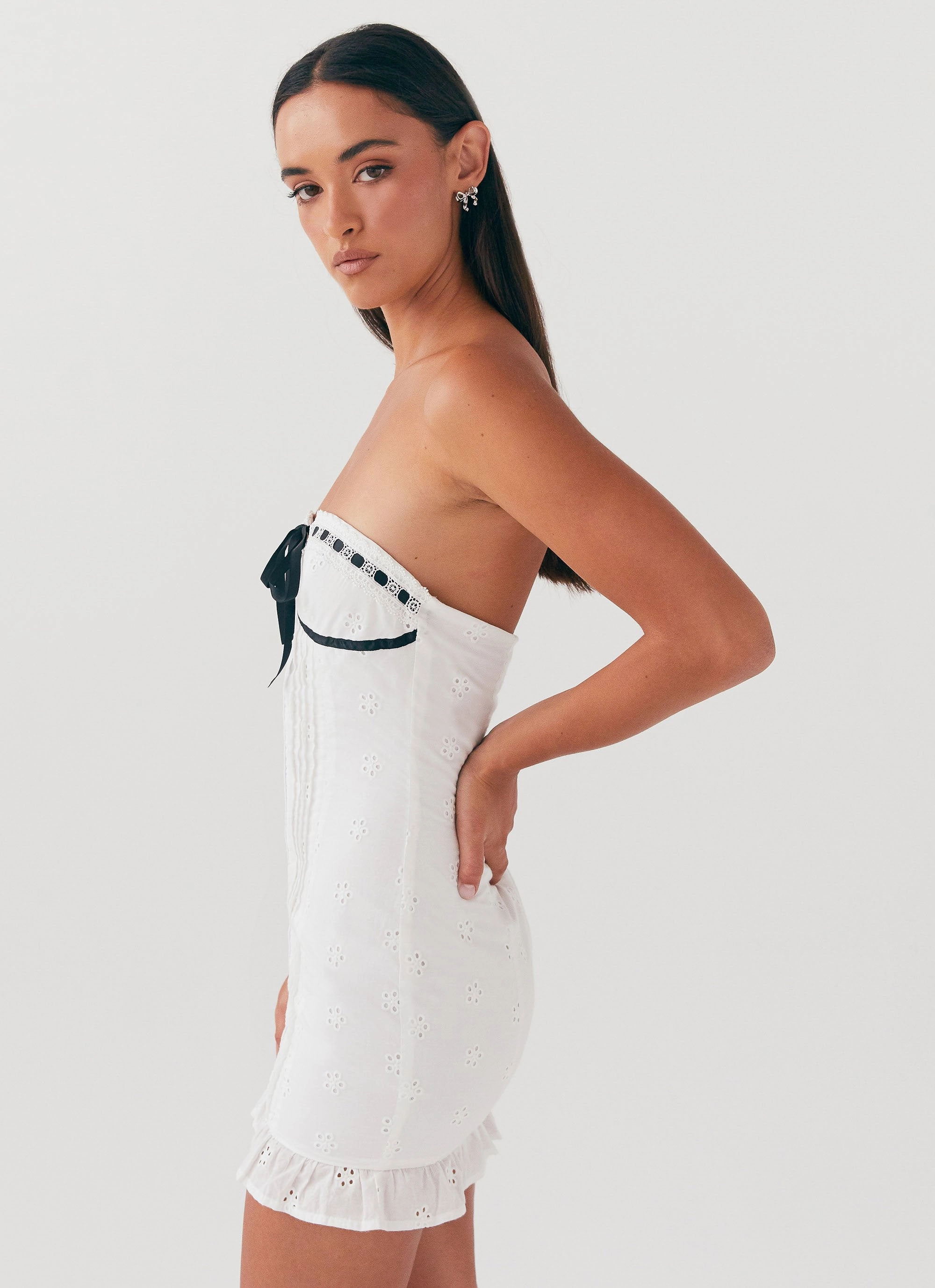 Katana Mini Dress - White Leg-Lengthening