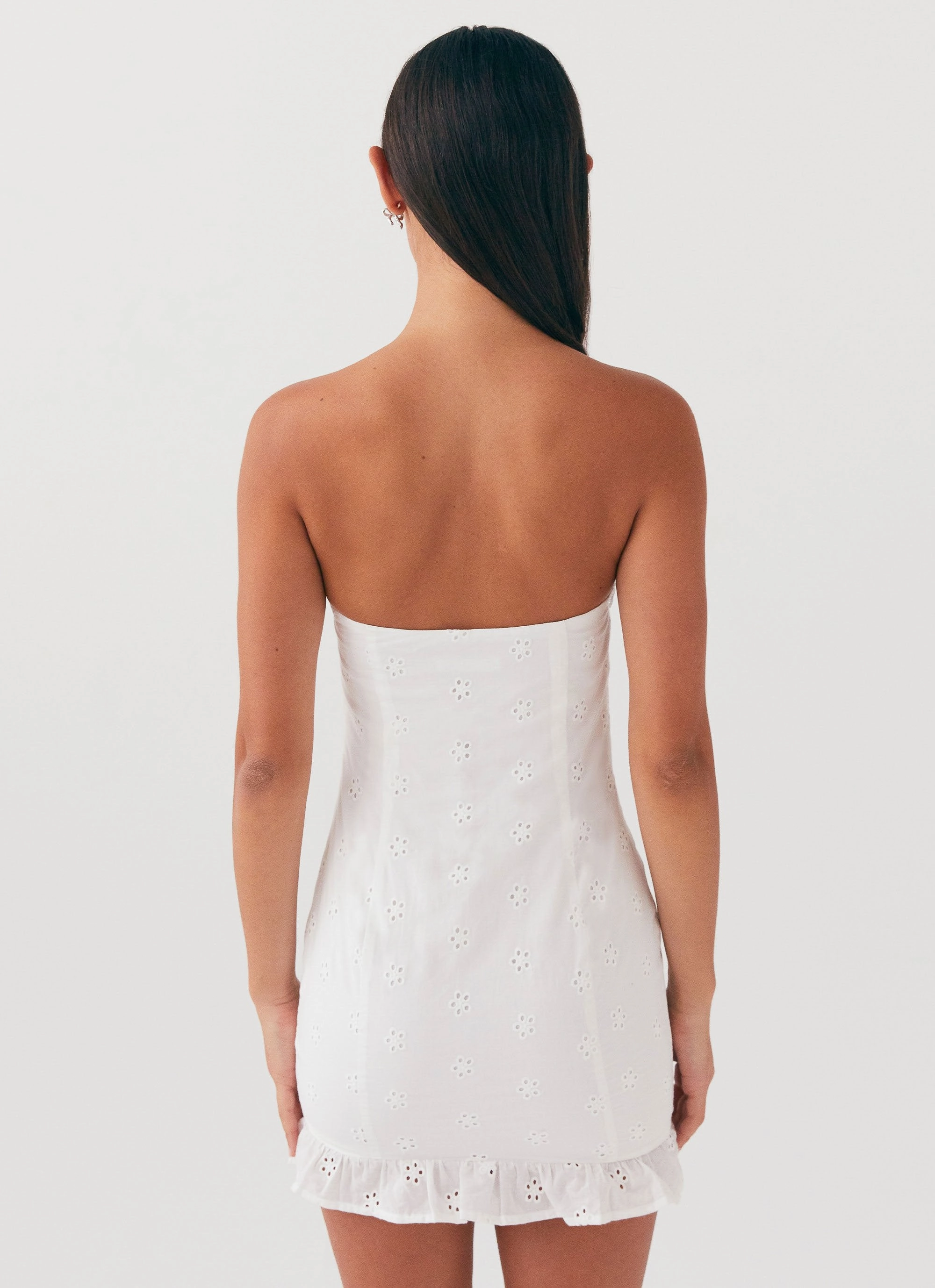Katana Mini Dress - White Invisible-Zip