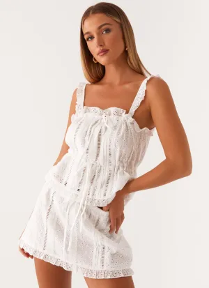 Odor Resistant Material StretchableKnit Kaya Cami Top - White