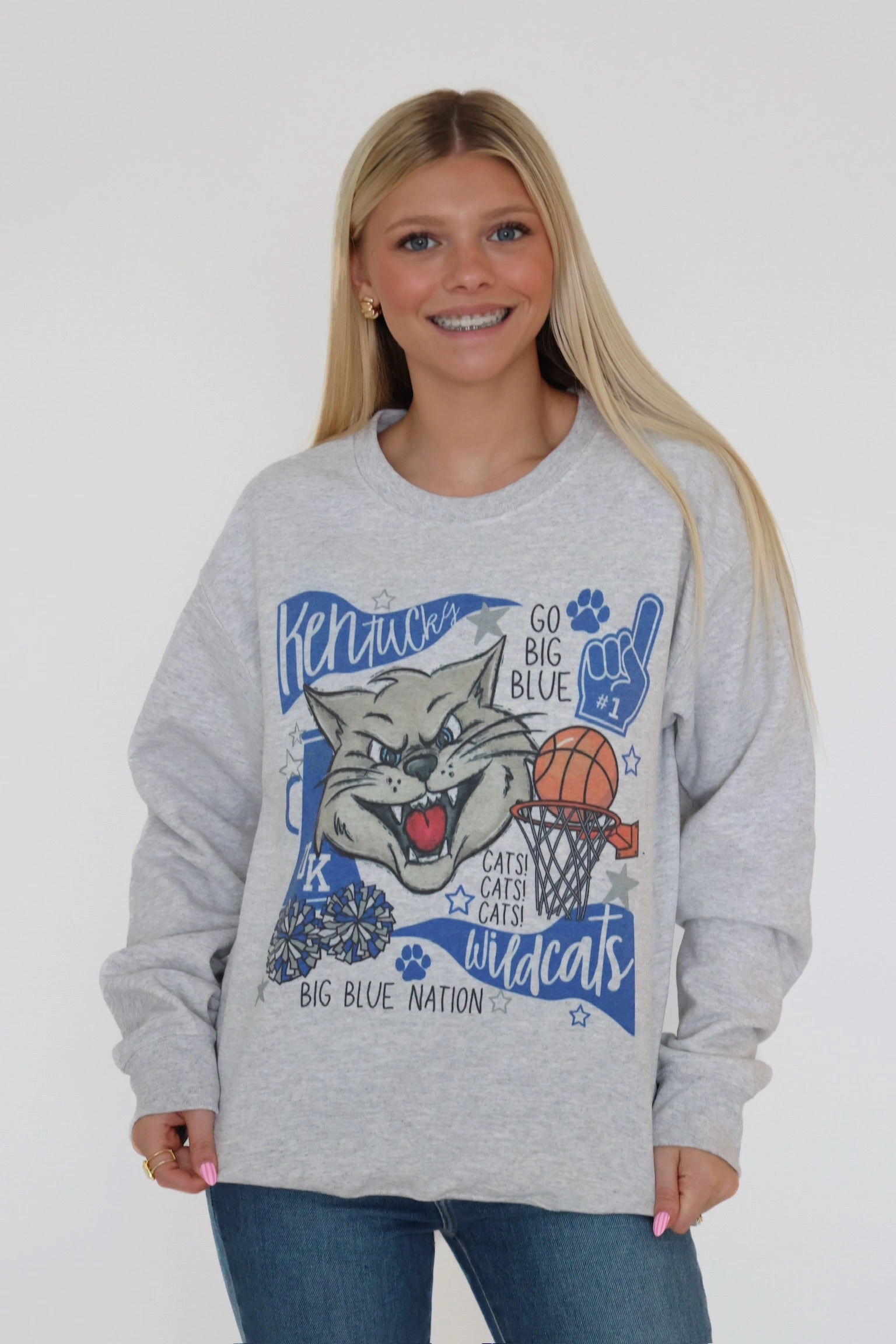 Relaxed Design Soft Cotton Kentucky Basketball Sweatshirt
