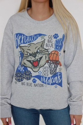 Kentucky Basketball Sweatshirt TwoToneEffect DoubleStitchedHem