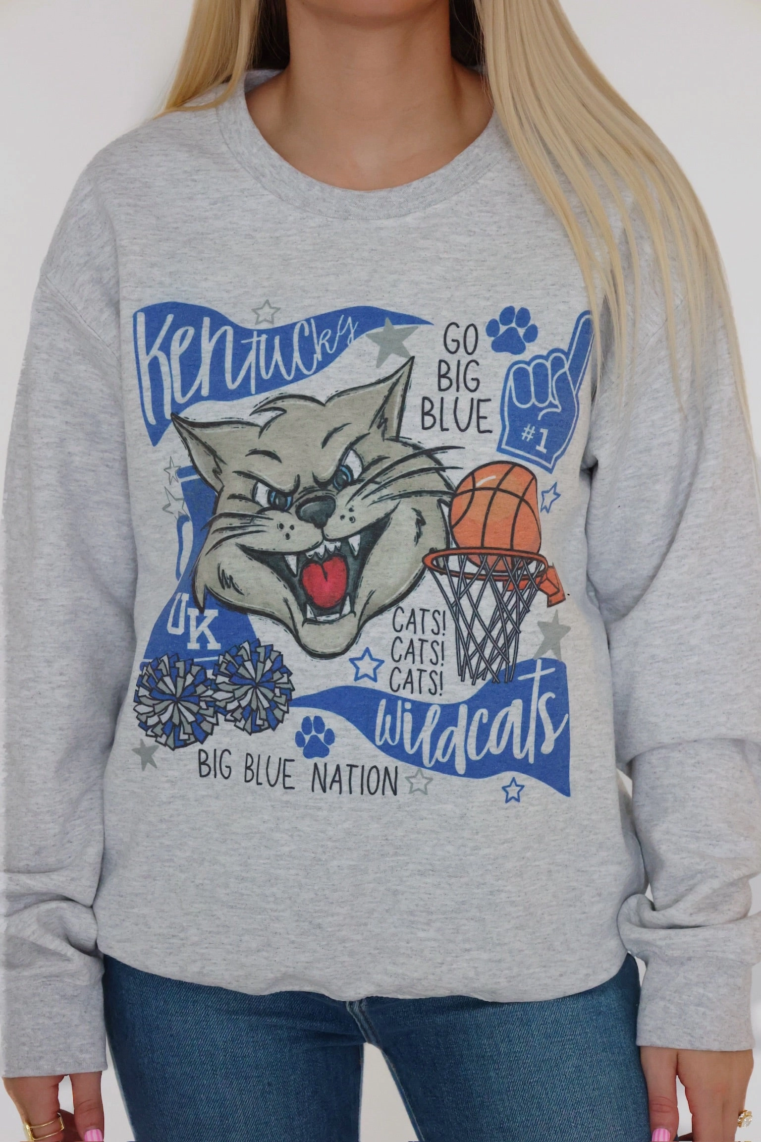 Kentucky Basketball Sweatshirt Interlock Stitch Detail