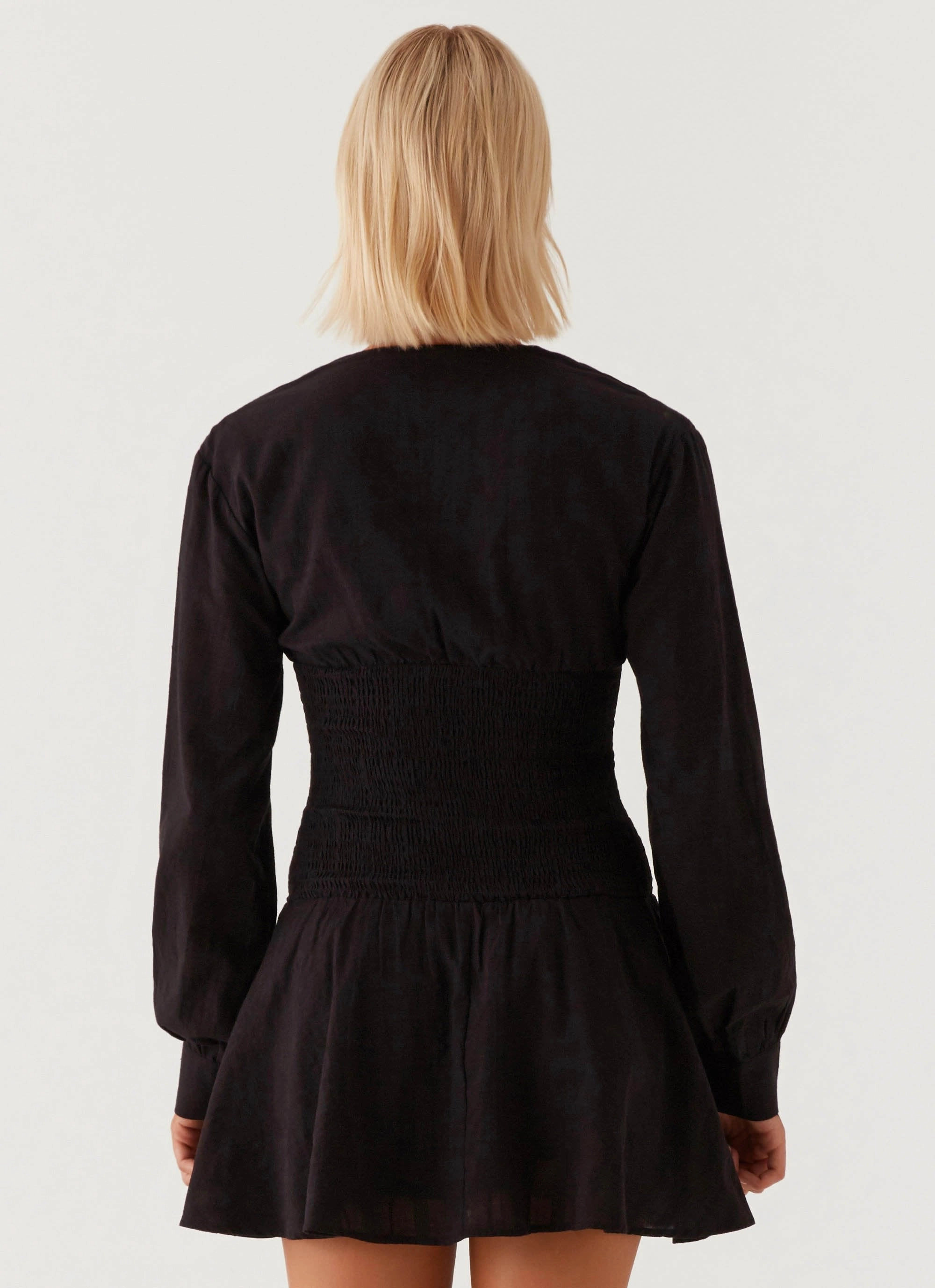 Kenzo Long Sleeve Mini Dress - Black Refined Stitch