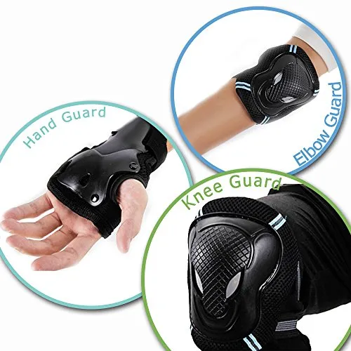 Kids Biking, Cycling, Sports Protective Gear Pads set w/Adjustable Helmet, Knee Pads, Elbow & Wrist Pads, Rose