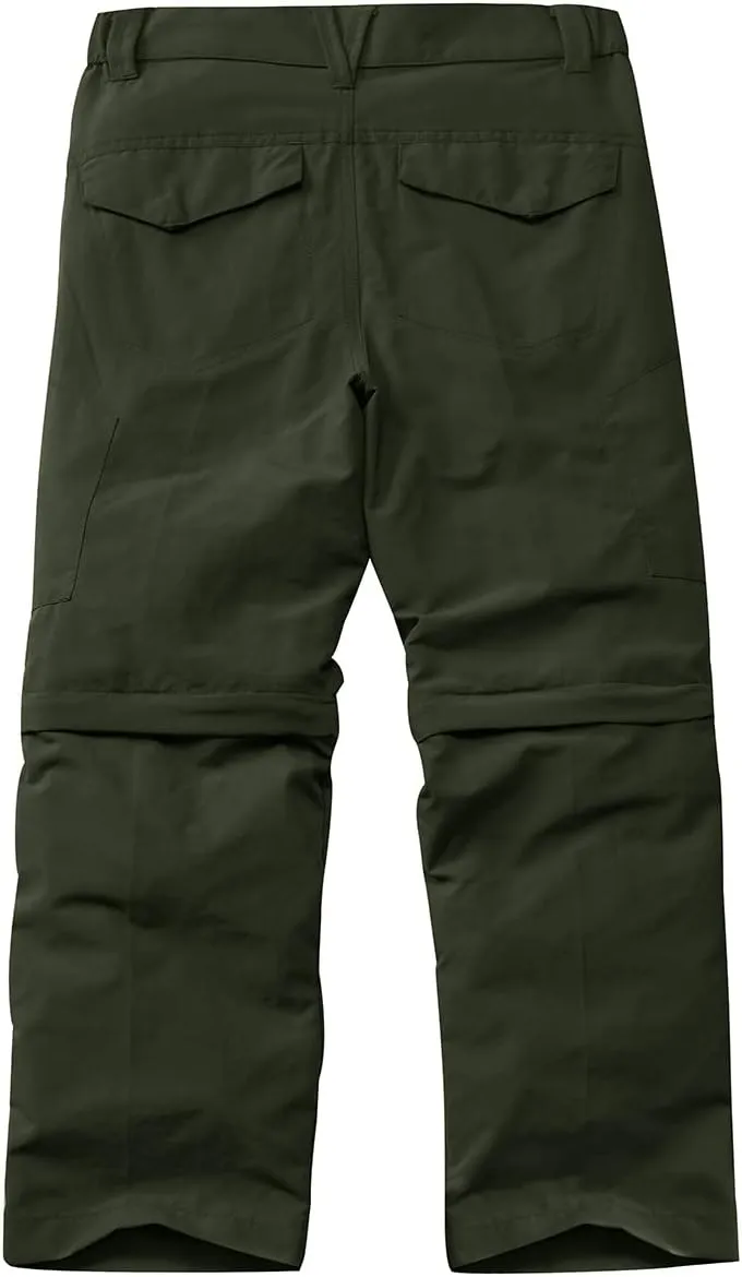 Kids' Cargo Pants, Boy's Casual Outdoor Quick Dry Waterproof Hiking Climbing Convertible Trousers