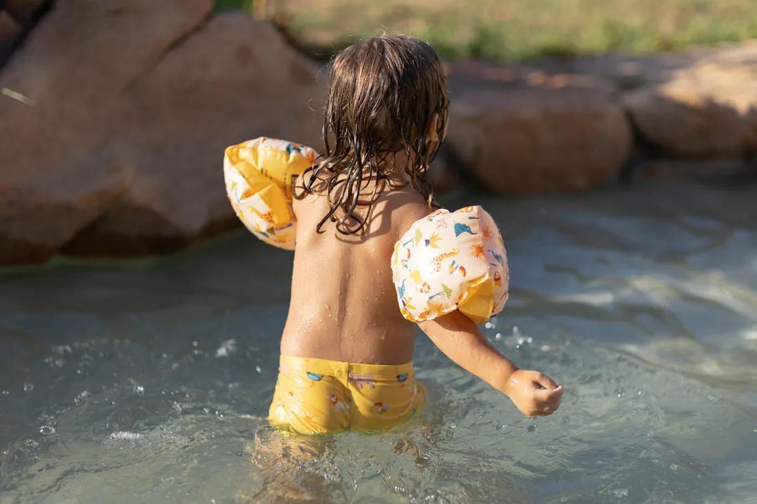 Kids’ Swimming armbands with "FLOWERS” print - 11-30 kg