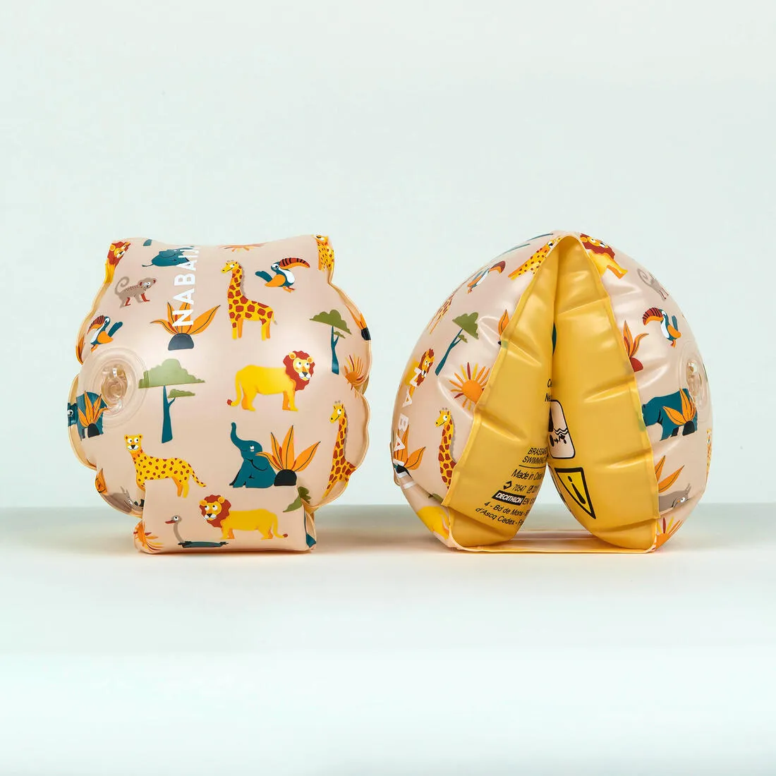 Kids’ Swimming armbands with "FLOWERS” print - 11-30 kg