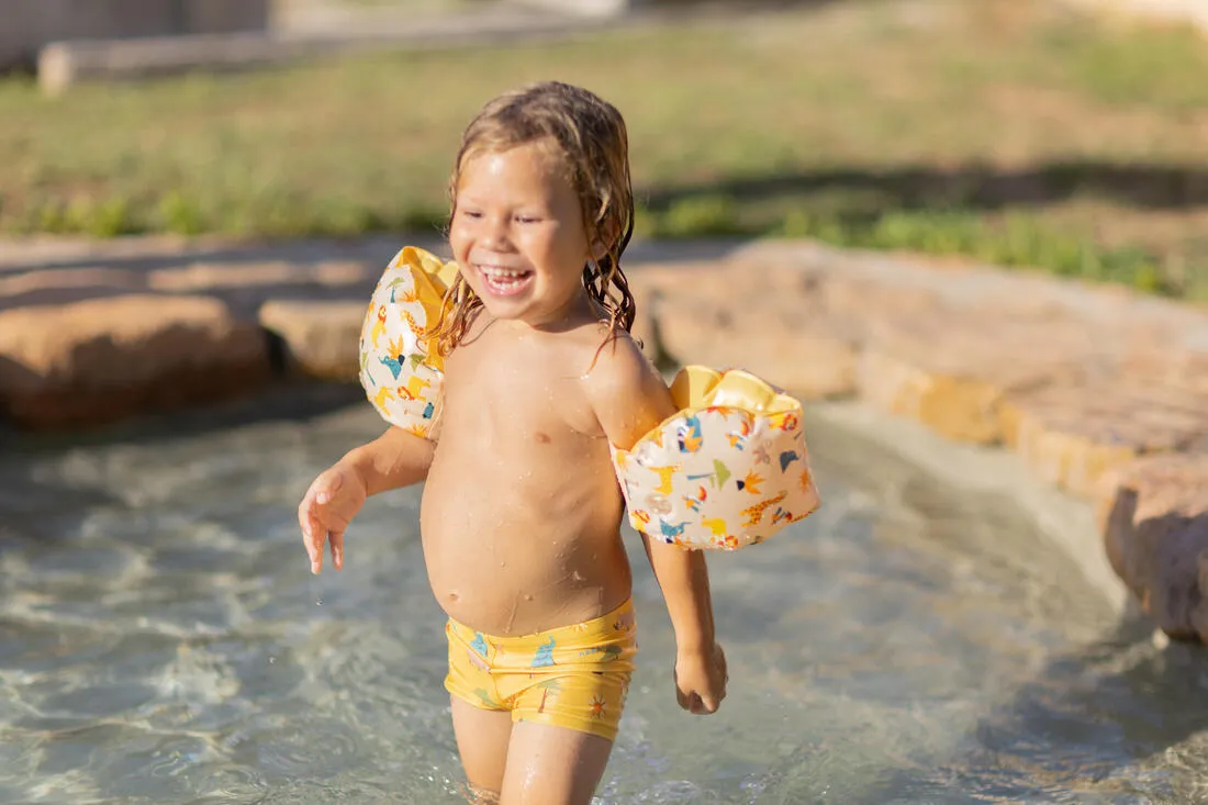 Kids’ Swimming armbands with "FLOWERS” print - 11-30 kg