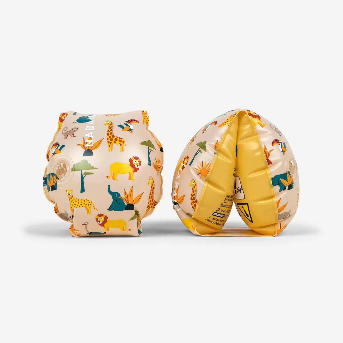 Kids’ Swimming armbands with "FLOWERS” print - 11-30 kg