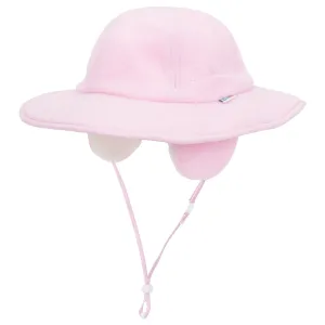 Kids Tundra Ear Flap Fleece Winter Wide Brim Sun Hat - Frosted Pink