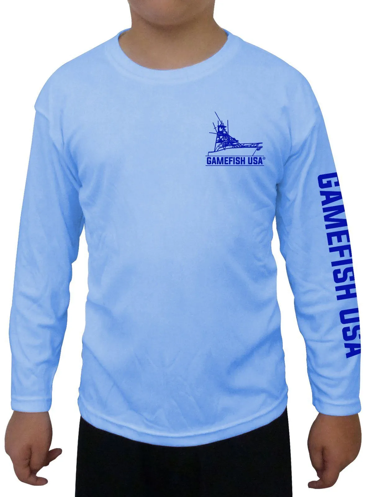 Kid's UPF 50 Long Sleeve Microfiber Moisture Wicking Performance Fishing Shirt Sailfish