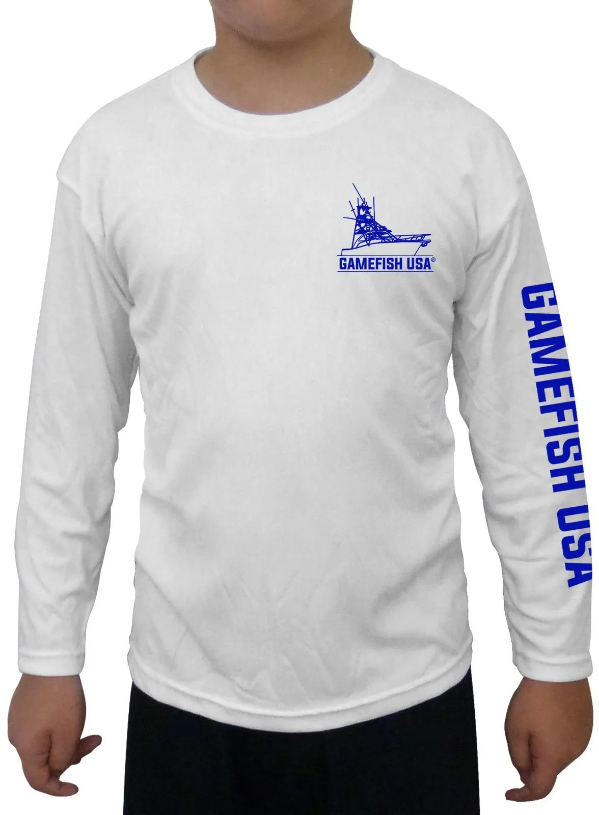 Kid's UPF 50 Long Sleeve Microfiber Moisture Wicking Performance Fishing Shirt Sailfish