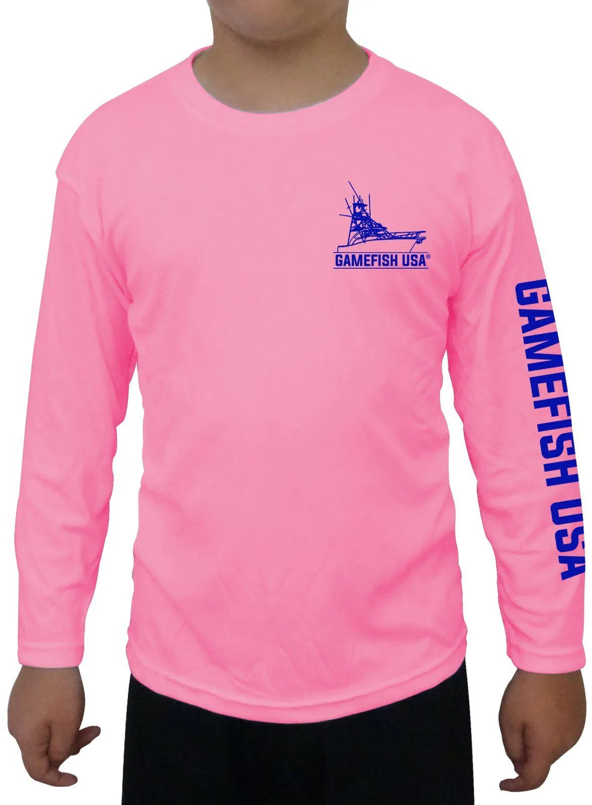 Kid's UPF 50 Long Sleeve Microfiber Moisture Wicking Performance Fishing Shirt Sailfish