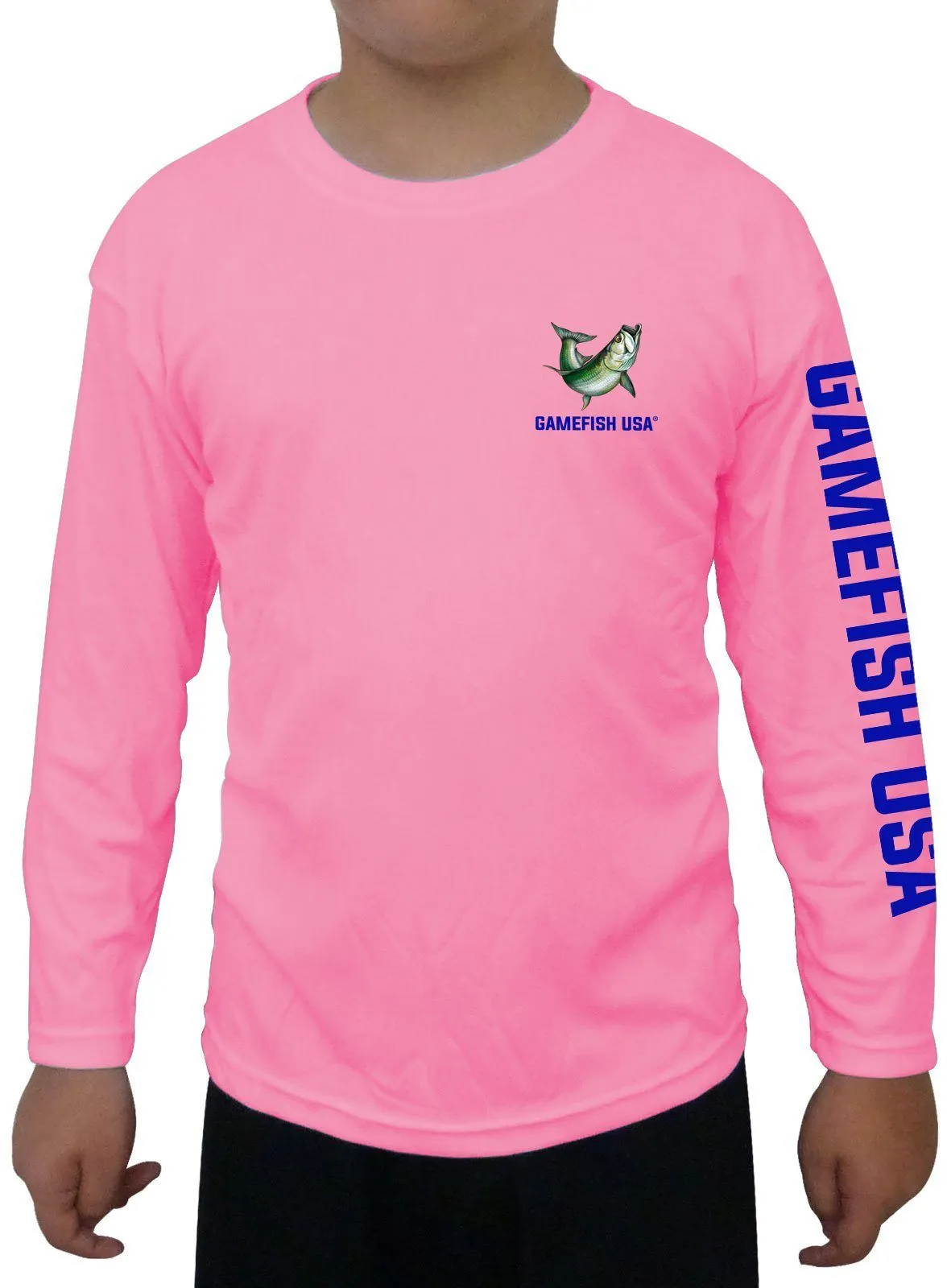 Kid's UPF 50 Long Sleeve Microfiber Moisture Wicking Performance Fishing Shirt Tarpon