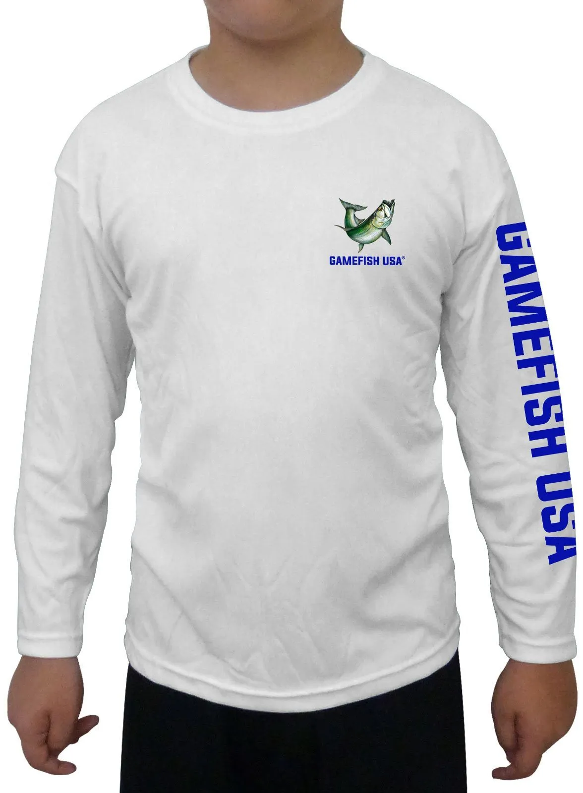 Kid's UPF 50 Long Sleeve Microfiber Moisture Wicking Performance Fishing Shirt Tarpon