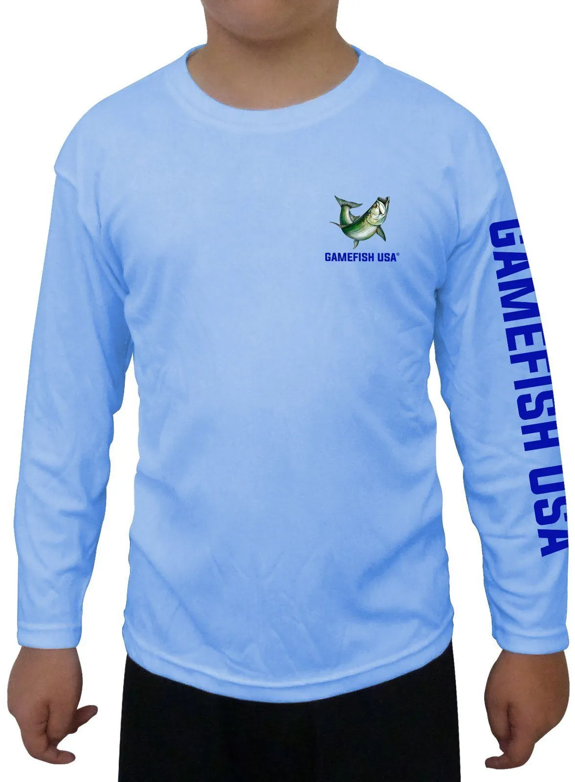 Kid's UPF 50 Long Sleeve Microfiber Moisture Wicking Performance Fishing Shirt Tarpon