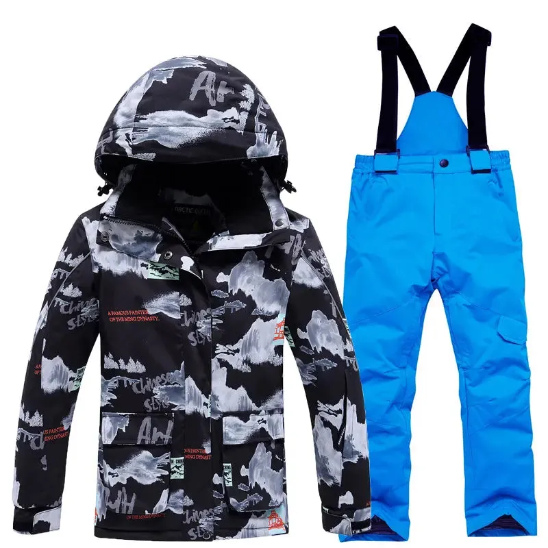Kids Winter Snow Jackets & Bibs Pants Outdoor Ski Suits