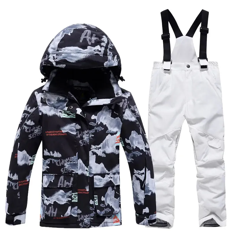 Kids Winter Snow Jackets & Bibs Pants Outdoor Ski Suits